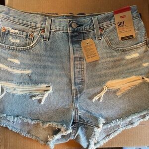 Levi's Light Blue Jean Shorts